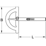 KS TOOLS Werkzeuge-Maschinen GmbH Winkelgradmesser mit offenen Bogen, 120mm (300.0640)