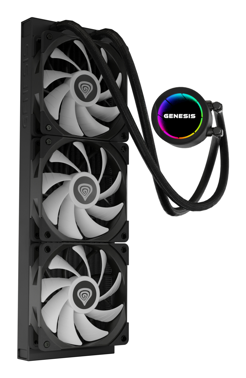 Genesis Hydria 360 ARGB AiO CPU-Wasserkühlung 360 mm 3x 120 mm Lüfter Schwarz
