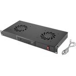 Lanberg Lüftungspanel 19" mit LCD + Thermostat 230V schwarz (AK-1502-B)