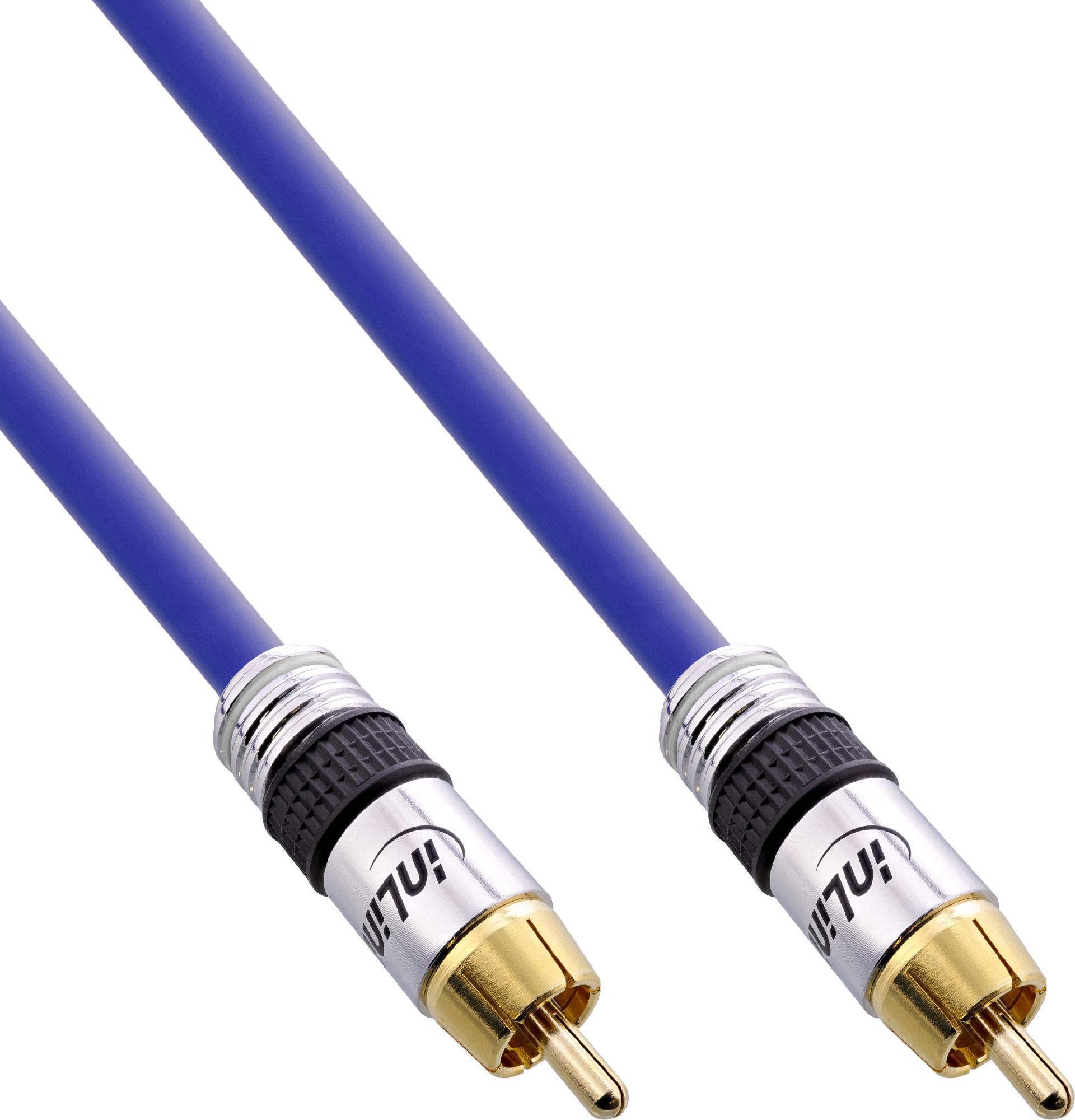 InLine Premium Audiokabel 1x Cinch Stecker auf Stecker 2 m Blau