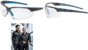 uvex Bügelbrille suXXeed, Scheibentönung: klar Schutzbrille, Bügelfarbe: anthrazit/blau, Material: PC, - 1 Stück (9181265)