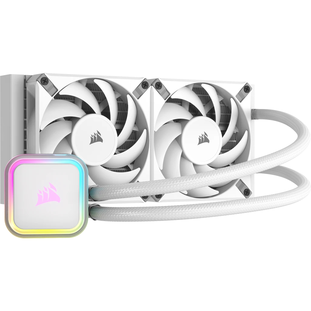 CORSAIR iCUE H100i Elite RGB Prozessor-Flüssigkeitskühlung 240 mm Weiß