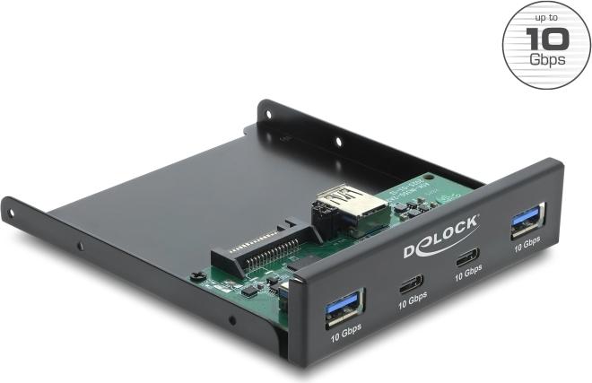 Delock Front Panel 3.5? USB 10 Gbps 2 x USB Type-C™ + 2 x USB Typ-A (64369)