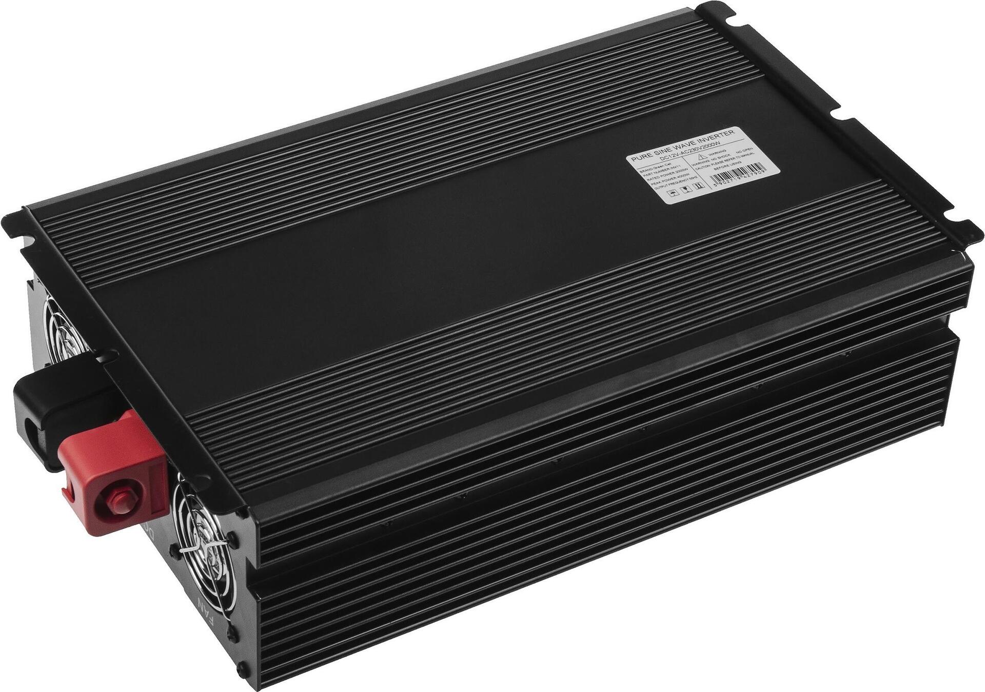 Green Cell INV11 Spannungswandler 12 V auf 230 V 2000 W Schwarz