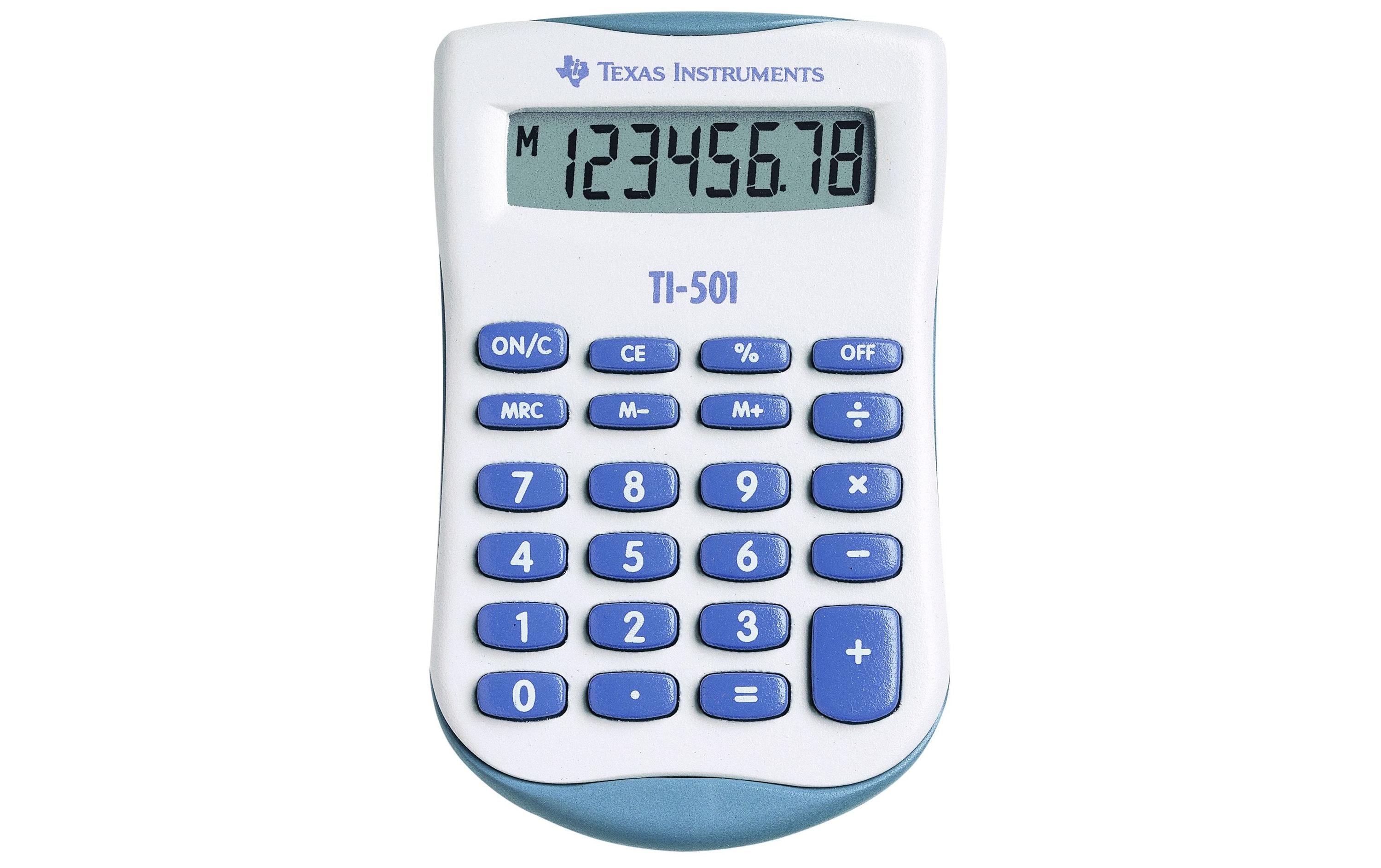 Texas Instruments TI-501 Taschenrechner 8 Ziffern Blau, Weiß