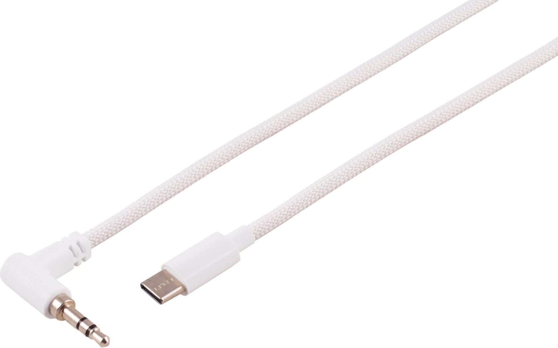 S/CONN maximum connectivity Audiokabel, 3.5mm Winkel-gerade Stecker, analog, weiß, 1,2m (14-08126)
