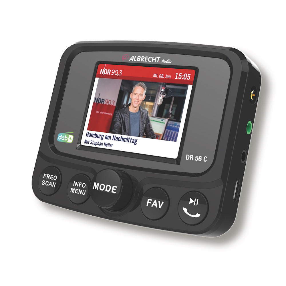 Albrecht DR56C DAB+ Autoradio-Tuner mit 2,4" TFT-Farbdisplay Schwarz