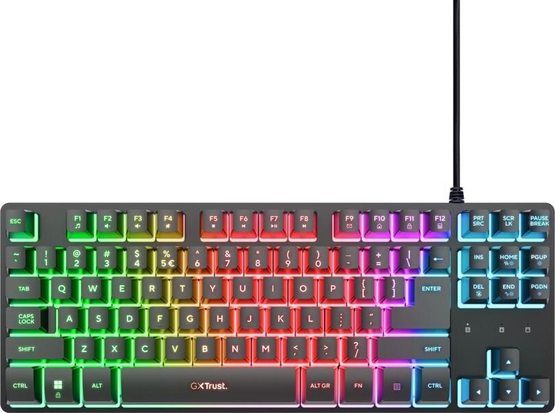 Trust GXT 833 Thado TKL Tastatur Gaming USB QWERTY US Englisch Schwarz (25886)