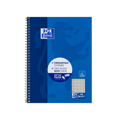 Oxford 100050393 Collegeblock A5+ kariert 80 Blatt Blau