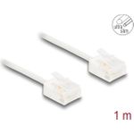 Delock RJ45 Netzwerkkabel Cat.6 UTP Ultra Slim 1 m weiß mit kurzen Steckern (80774)