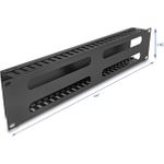 Delock 19" 2 HE Kabelmanagement Rangierpanel mit 4Öffnungen Metall schwarz (81559)