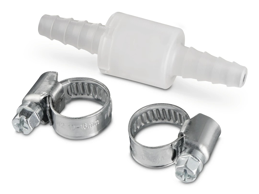 Xavax Rückschlagventil mit 2 Schlauchschellen für max. Ø 10 mm