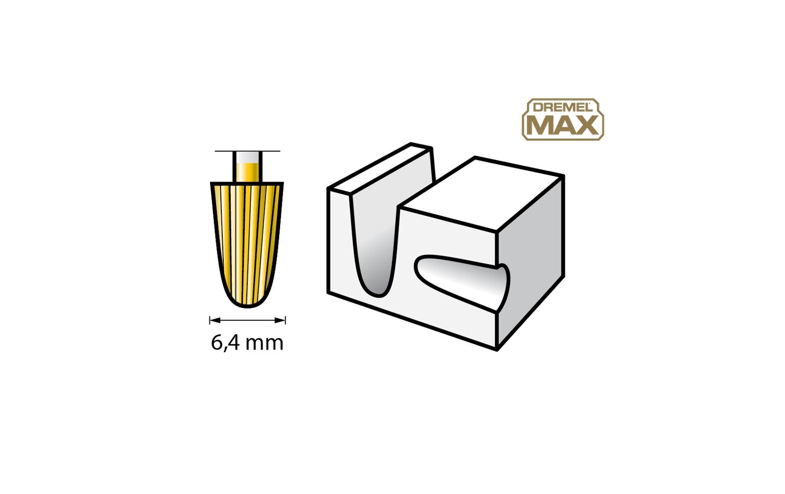 Dremel Max 117DM Gravierfräser Ø 6,4 mm 38 mm 2-teilig