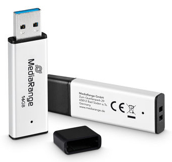 MediaRange MR1899 USB-Stick 16 GB USB 3.2 Gen 1 Schwarz, Silber