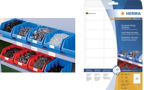 HERMA Folien-Etiketten SPECIAL, 105 x 148 mm, weiß ohne Rand, Polyesterfolie matt, extrem stark haftend, - 1 Stück (4583)