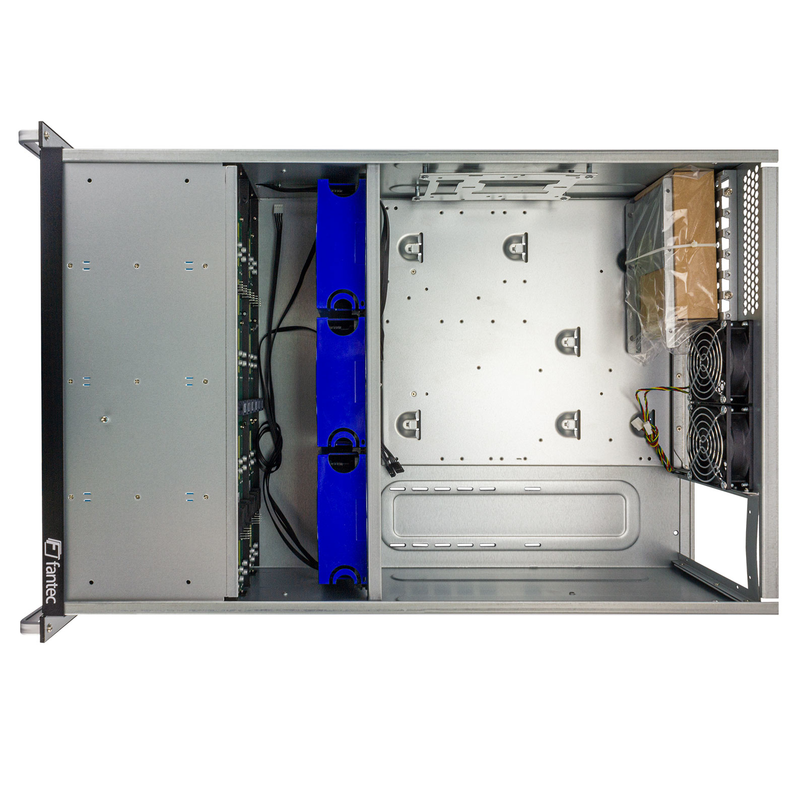 Fantec SRC-4240X07-12G 4U Festplattengehäuse 24x SAS/SATA Hot-Swap USB 2.0 Schwarz, Silber