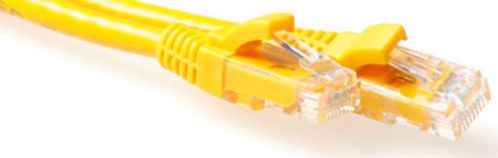 ACT Yellow 0.5 meter LSZH U/UTP CAT6A patch cable with RJ45 connectors. Cat6a u/utp lszh yellow 0.50m (IB1900)