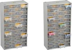 allit Kleinteilemagazin VarioPlus Metall 73, 48 Fächer Gehäuse aus Stahlblech, Schubladen aus Polypropylen, - 1 Stück (465520)