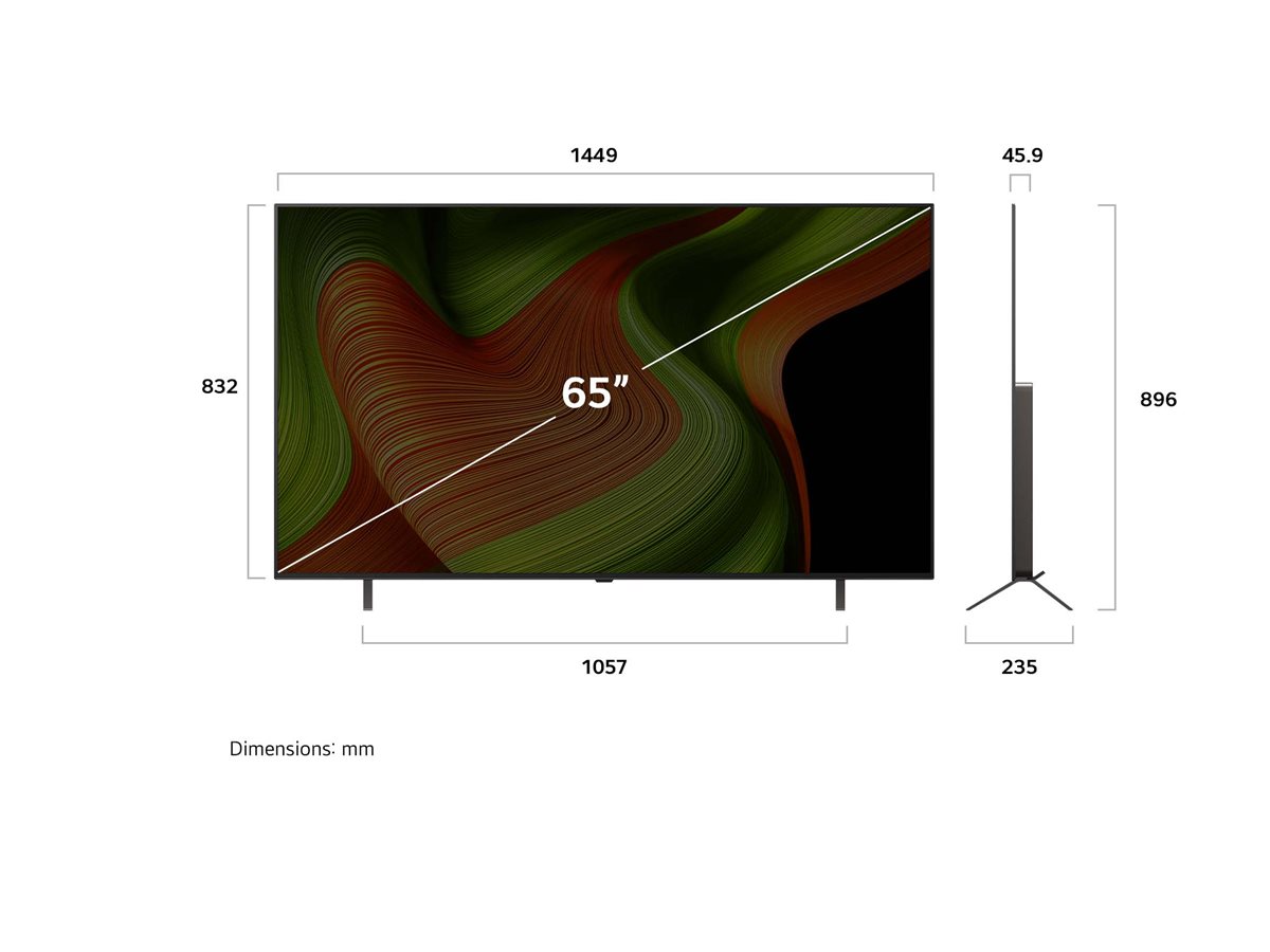 LG OLED65B59LA B5 Series 65" OLED-Fernseher 4K UHD HDR Smart TV Schwarz