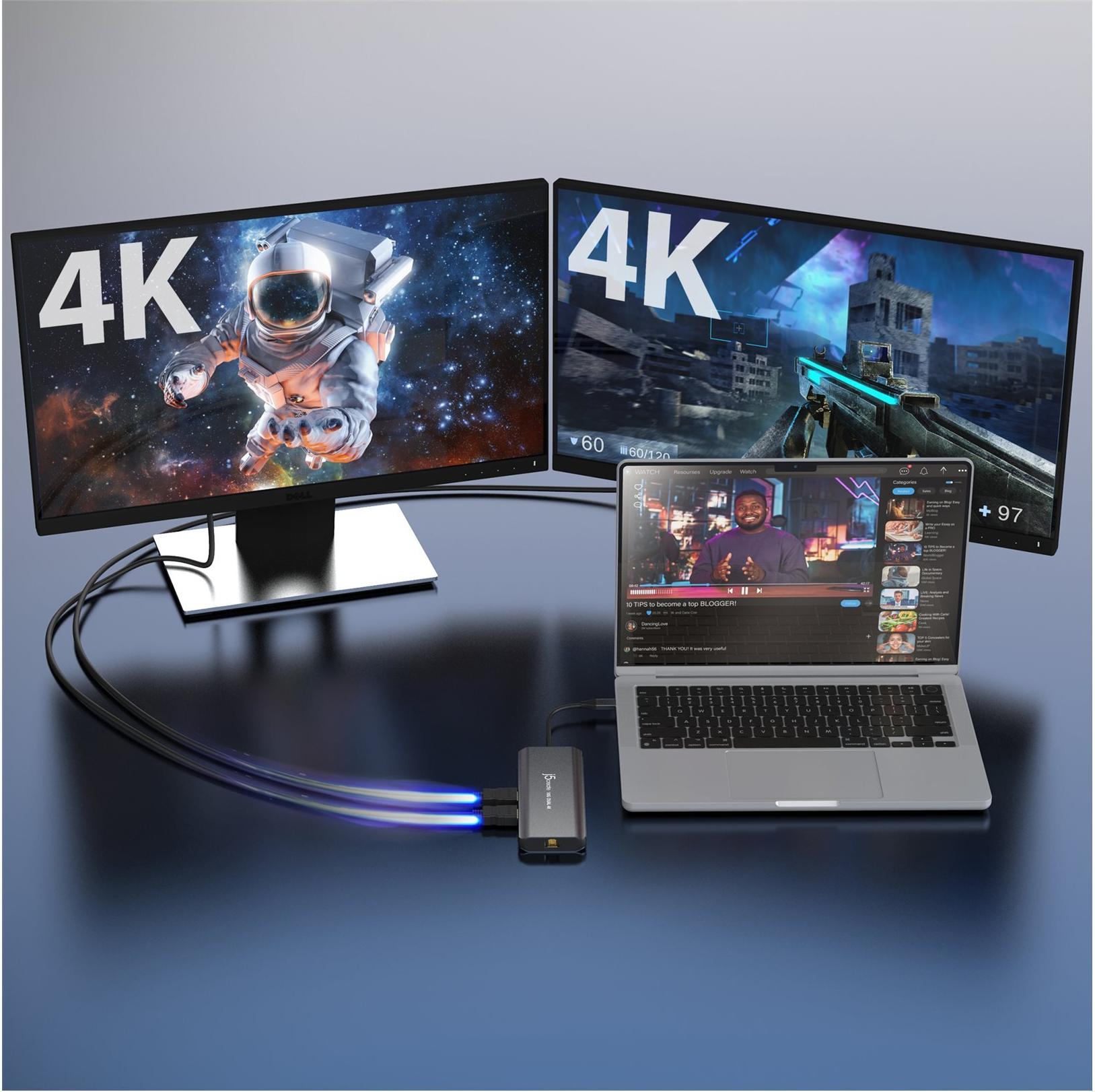 j5create JCD398-N USB-C Dual 4K HDMI Mini-Dock Space Grey