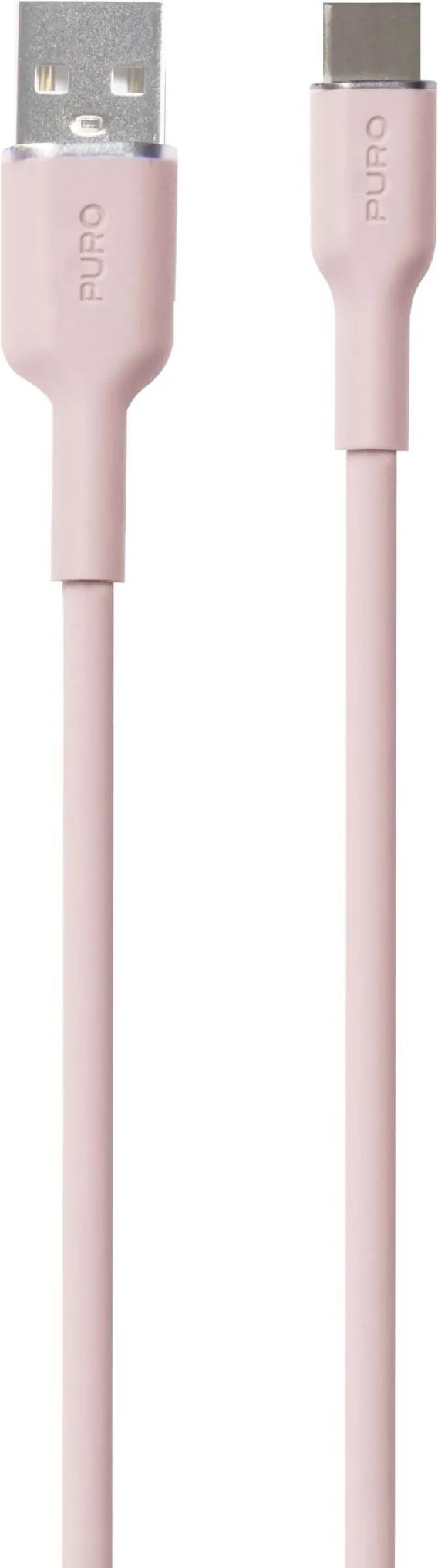 PURO PUUSBCICONROSE. Kabellänge: 1,5 m, Anschluss 1: USB A, Anschluss 2: USB C, USB-Version: USB 3.2 Gen 1 (3.1 Gen 1), Produktfarbe: Pink (PUUSBCICONROSE)