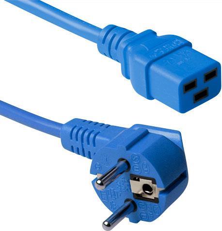 ADVANCED CABLE TECHNOLOGY Powercord mains connector CEE7/7 male (angled) - C19 blue 1.20 m
