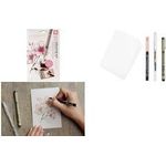 SAKURA Kreativ-Set Kirschblüte, 3 Stifte + Papier zum Zeichnen einer Kirschblüten-Illustration, - 1 Stück (POAK3A)