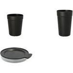 PAPSTAR Circulware Deckel für Mehrweg-Trinkbecher, schwarz Material: Polypropylen mit 30 % mineralischen Füllern, - 1 Stück (97029)