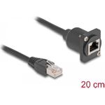 Delock D-Typ RJ45 Kabel Stecker zu Buchse Cat.5e schwarz 20 cm (87964)