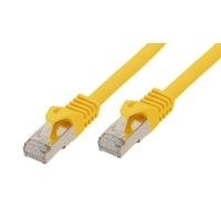 RJ45 Patchkabel mitCat.7 Rohkabel und Rastnasenschutz (RNS®), S/FTP, PiMF, halogenfrei, 600MHz, OFC, gelb, 3m, Good Connections® (8070R-030Y)