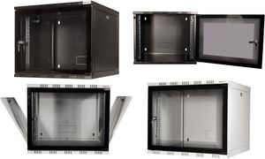 LogiLink 48,30cm (19") Wandverteiler SOHO, 6 HE, schwarz (RAL9005) Stahlgehäuse, abschließbare Sicherheits-Glastür mit 180 Grad - 1 Stück (W06B54B)