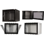 LogiLink 48,30cm (19") Wandverteiler SOHO, 6 HE, schwarz (RAL9005) Stahlgehäuse, abschließbare Sicherheits-Glastür mit 180 Grad - 1 Stück (W06B54B)