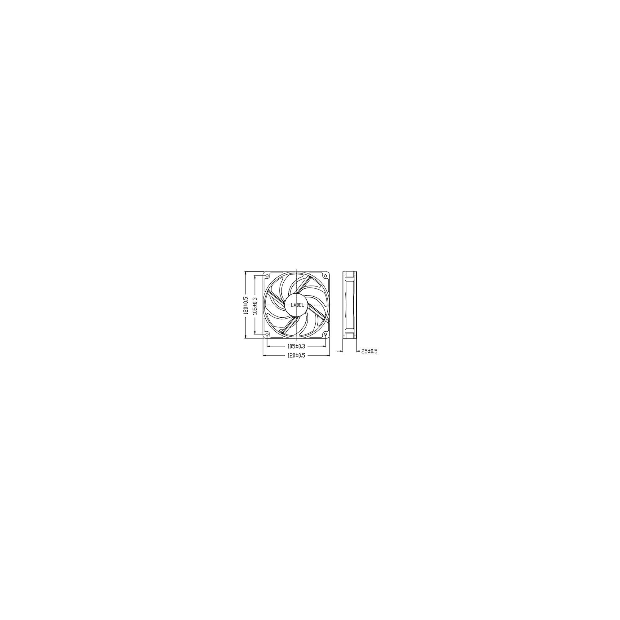 Titan KUKRI Gehäuselüfter 120 mm TFD-12025SL12Z/KU Blau/Weiß