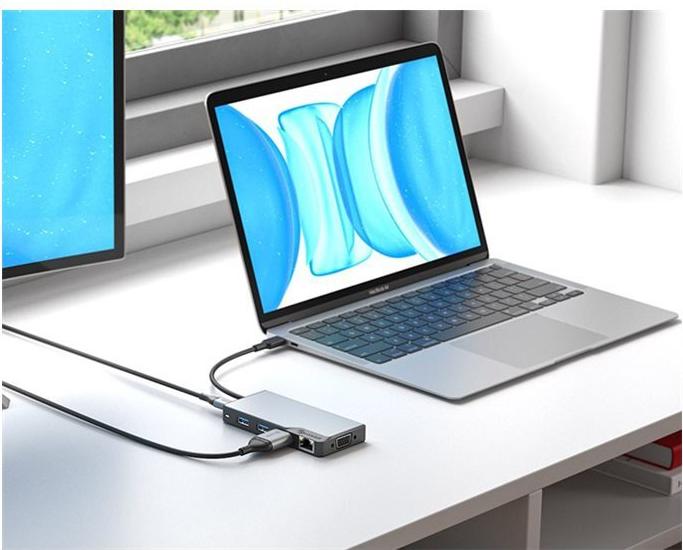 ALOGIC USB-C Fusion MAX 6-in-1 Hub V2 Dockingstation HDMI VGA GbE Space-grau