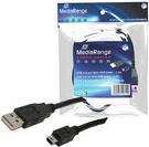 USB-Kabel MediaRange Anschl. A St/St mini4P 1.5m schwarz (MRCS113)