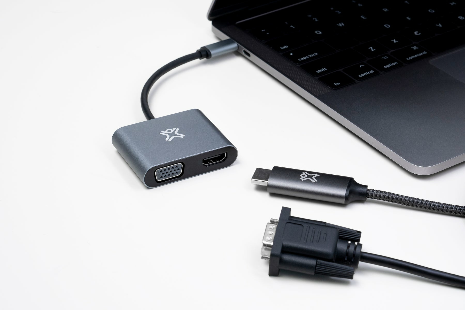 XtremeMac Type-C to HDMI & VGA Adapter USB-C HDMI VGA 4K Sidereal Gray