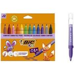 BIC KIDS Fasermaler Comfort Jumbo, 12er Kartonetui Strichstärke: 1,4 mm, auswaschbar von Händen und Textilien, - 1 Stück (517250)
