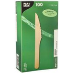 PAPSTAR Holz-Messer "pure", gewachst, Länge: 165 mm aus natürlich hellem Birkenholz, biologisch abbaubar - 1 Stück (89118)