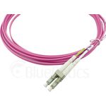 BlueOptics© Duplex LWL Patchkabel, LC-UPC/ST-PC beige, 3 Meter, Multimode G50/125µm, OM4, Eingangsdämpfung: unter 0.2dB, Markenfaser, LSZH magenta / violett, 2.0mm Tube, Keramik Ferrule, inkl. Messprotokoll (SFP3133FU3MK)