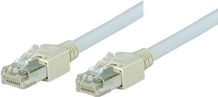 Patchkabel SF/UTP, Cat 5e, grau, 15,0 m halogenfrei, mit Draka-Kabel und Hirosesteckern TM11 (bisherige Bezeichnung S/FTP) (71315)