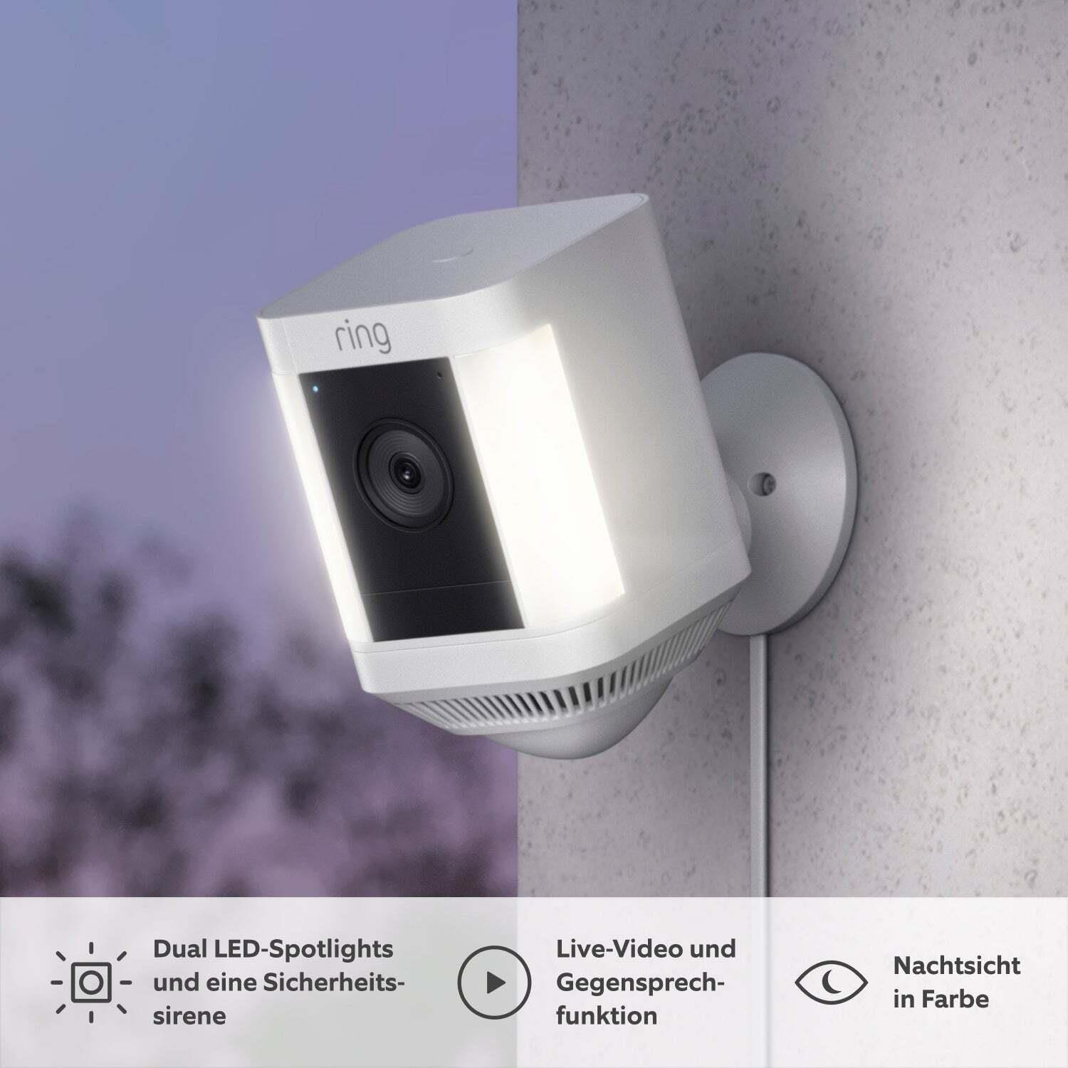 Ring Spotlight Cam Plus Plug Box IP-Sicherheitskamera Outdoor 1920 x 1080 Pixel Decke/Wand (8SH1S2-WEU0)