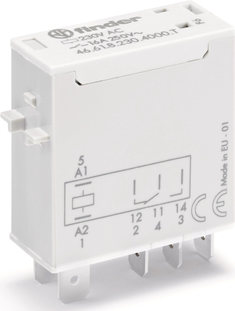 Finder 46.61.9.024.4000T Relais Schaltstrom (max.): 16 A 1 Wechsler 10 St. (466190244000T)