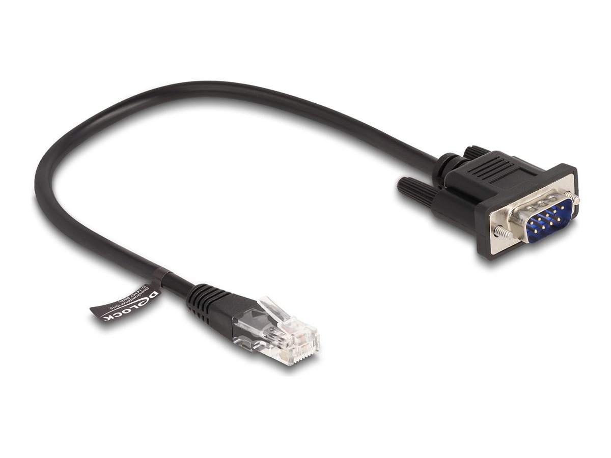 Delock Serielles RS-232-Kabel RJ-45 zu D-Sub 9 30 cm Schwarz