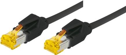 Patchkabel S/FTP, PiMF, Cat 6a, schwarz, 15,0 m Für 10 Gigabit/s, halogenfrei, mit Draka-Kabel und Hirosesteckern TM31 (bisherige Bezeichnung S/STP) (72215S)