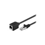 Wentronic Goobay CAT 5e Verlängerungskabel F/UTP, Schwarz, 3 m - Kupfermaterial, RJ45-Stecker (8P8C) <=> RJ45-Buchse (8P8C) (91883)