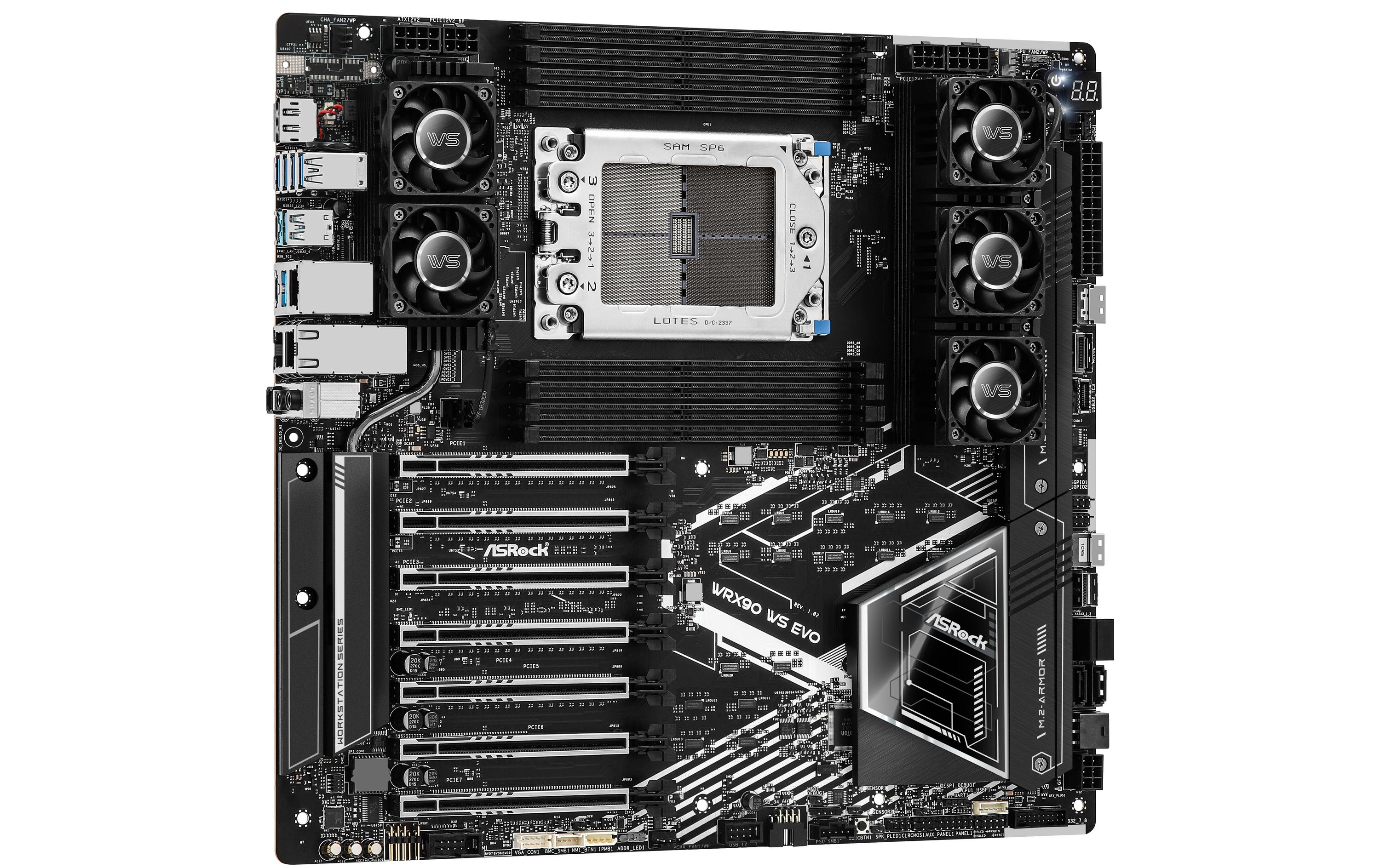 ASRock WRX90 WS EVO Server-Mainboard Socket sTR5 AMD WRX90 E-ATX DDR5 bis 2 TB