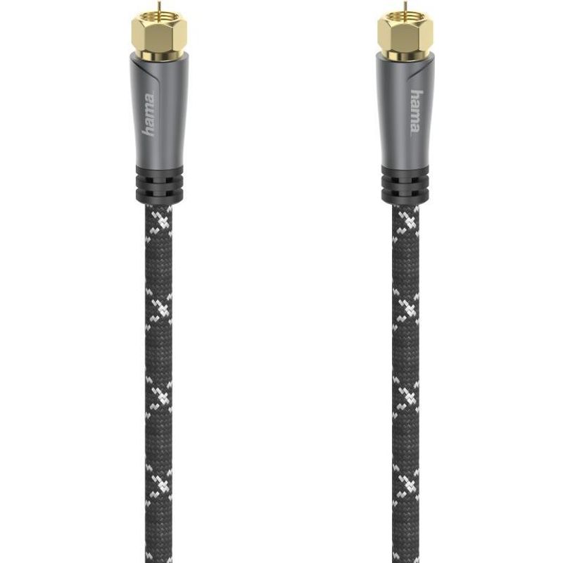Hama SAT-Anschlusskabel, F-Stecker F-Stecker, Metall, vergoldet, 3 