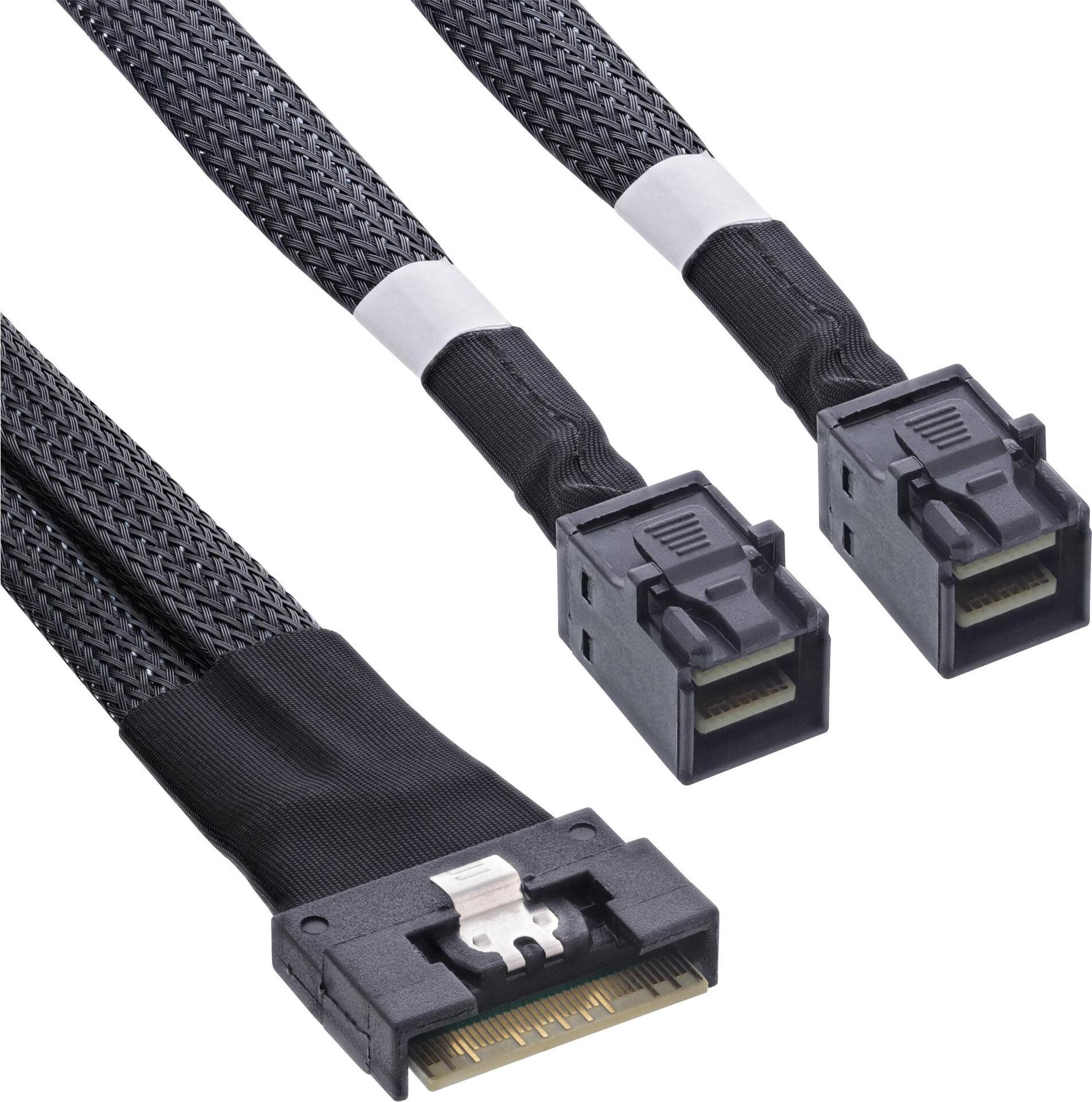 InLine Slim SAS Kabel SFF-8654 8i zu 2x SFF-8643 0.75m (27648B)