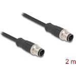 Delock M12 Kabel D-kodiert 4 Pin Stecker zu PVC 2 m (80848)