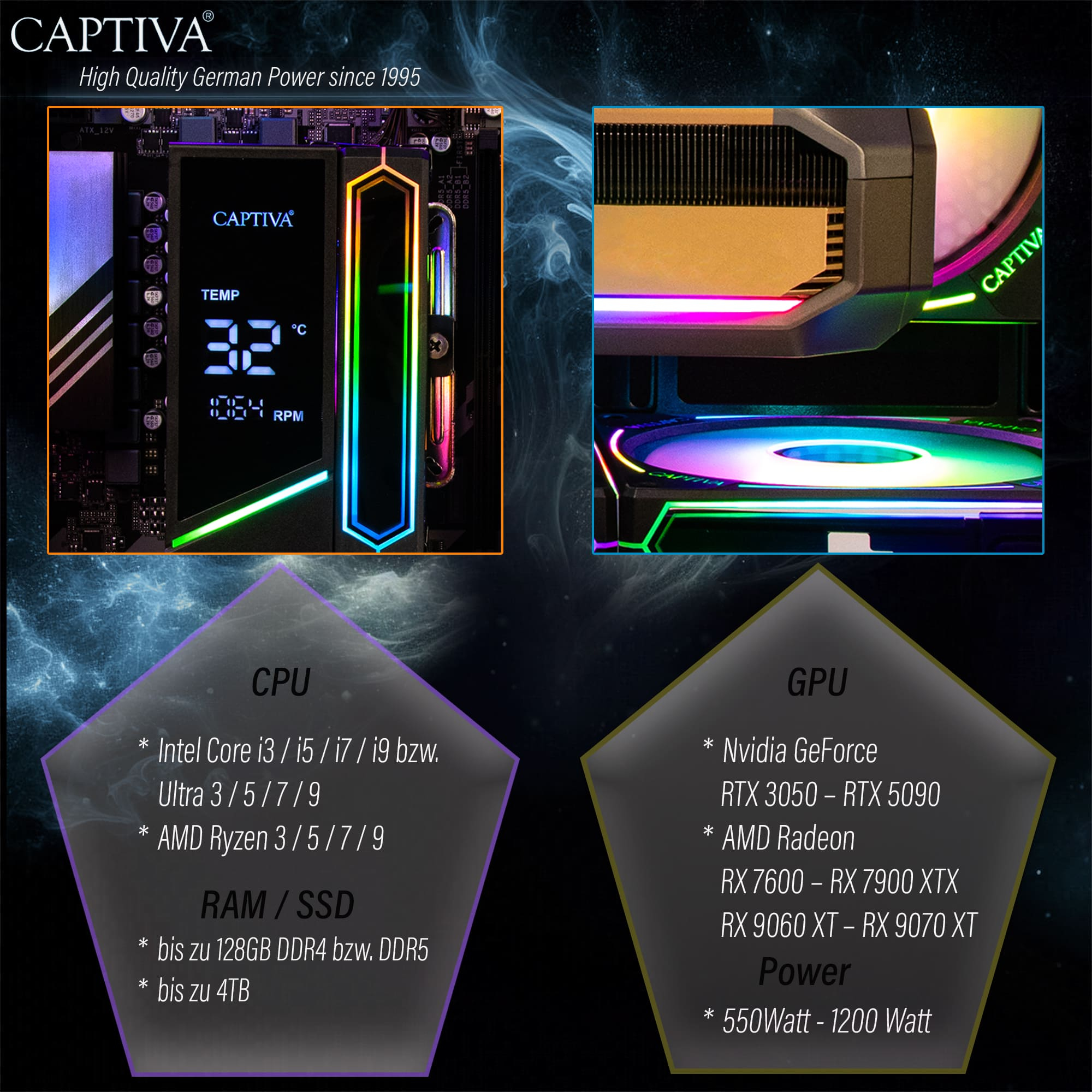 Captiva Entry Gaming R10-2086 AMD Ryzen 5 5500 16 GB RAM 500 GB SSD Schwarz